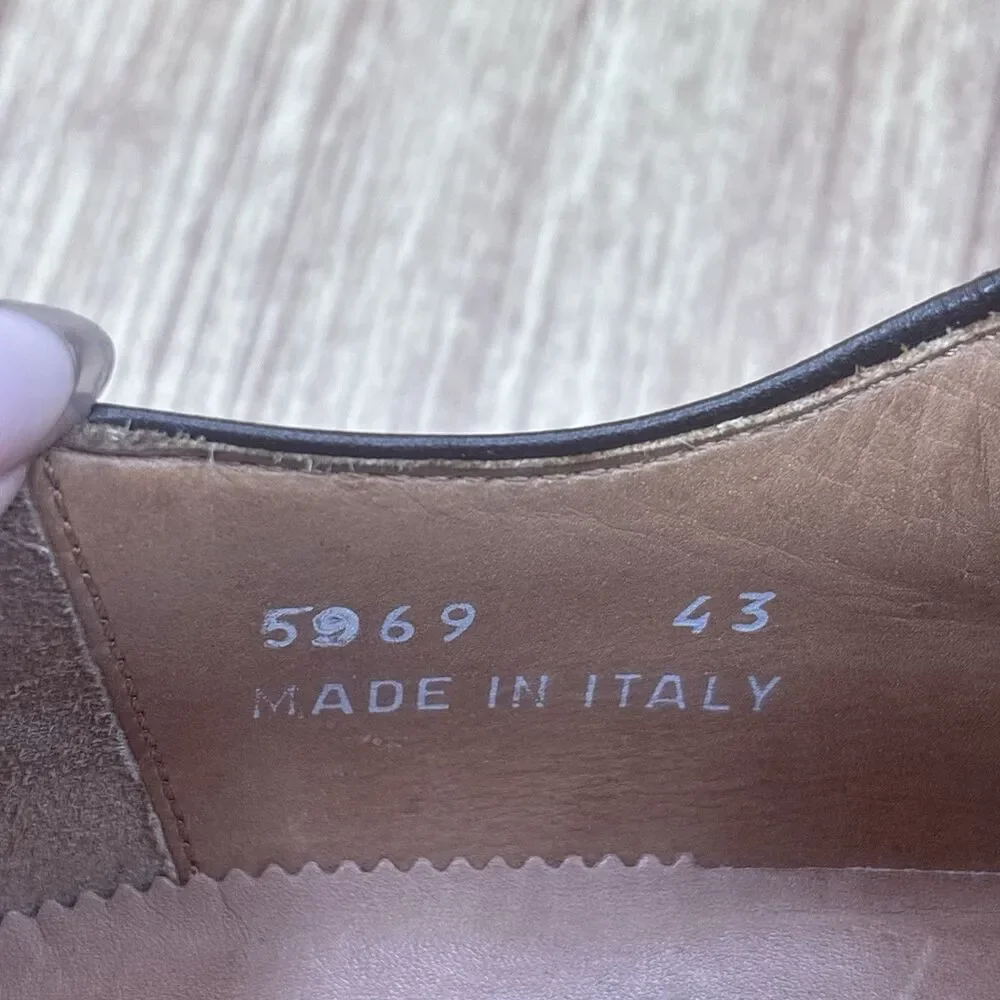 Soulier Men’s Dress Oxford Square Toe Leather Yellow Brown Italy EU 43 / Mens 10